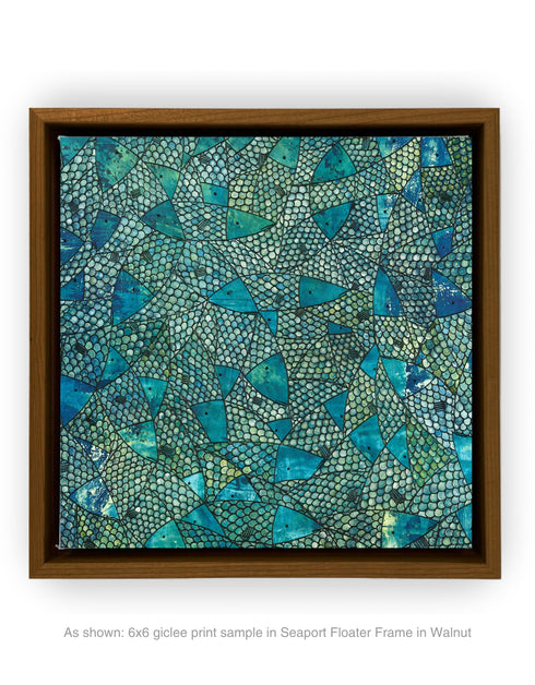 Blue Green Sardines | Framed Giclee Print on Canvas